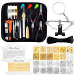 Jucarii, Copii si Bebe - Jucarii si jocuri - Jucarii & jocuri educative - Seturi de artizanat - Kit complet bijuterii DIY, Luxofia, 1830+ piese si 21 unelte, clesti, cercei, bratari, coliere, incepatori si handmade - Infinity.ro
