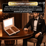 Market - Tutun si tigari - Articole si accesorii tutun - Humidor trabucuri din lemn de cedru, Luxofia, interior cedru aromat, 18 trabucuri, 23.8 x 18.8 x 4.8 cm, negru - Infinity.ro
