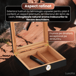 Market - Tutun si tigari - Articole si accesorii tutun - Humidor trabucuri din lemn de cedru, Luxofia, umidificator, hygrometru incluse, 25 trabucuri, 26 x 22 x 6.8 cm, Negru - Infinity.ro