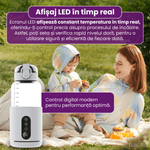 Jucarii, Copii si Bebe - Hrana si alaptare - Biberoane, suzete si accesorii hranire - Incalzitoare si termosuri bebe - Incalzitor portabil pentru lapte si apa, Luxofia, 300 ml, incalzire rapida <8 minute, mentinere caldura 8 ore, albastru - Infinity.ro