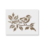 Casa si Gradina - Decoratiuni - DIY - Sabloane decorative pereti - Sablon Perete vopsire, tencuiala 0.7mm Pasare pe Ramura model MXSP7412, 200 x 200 mm - Infinity.ro
