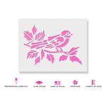 Casa si Gradina - Decoratiuni - DIY - Sabloane decorative pereti - Sablon Perete vopsire, tencuiala 0.7mm Pasare pe Ramura model MXSP7412, 200 x 200 mm - Infinity.ro