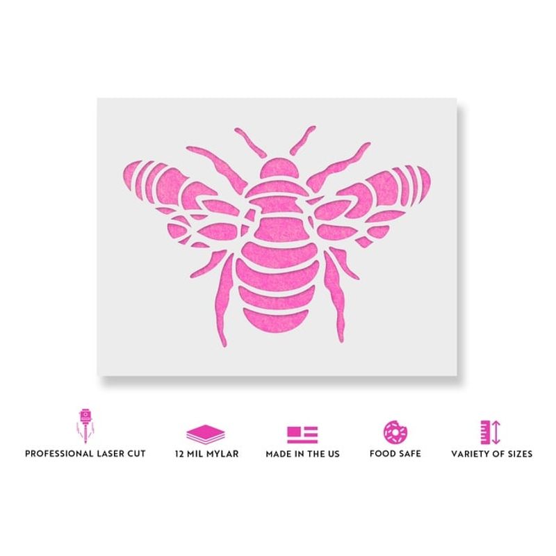 Casa si Gradina - Decoratiuni - DIY - Sabloane decorative pereti - Sablon Perete vopsire, tencuiala 0.7mm Mandala Bumble Bee Stencil Refolosibil, model MXSP7178, 200 x 200 mm - Infinity.ro