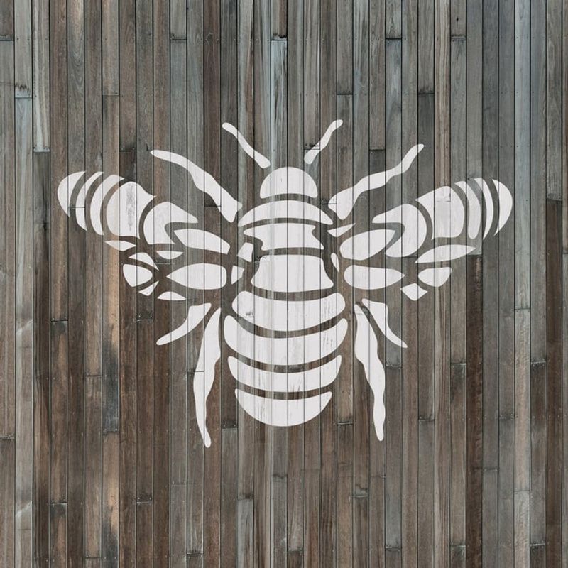 Casa si Gradina - Decoratiuni - DIY - Sabloane decorative pereti - Sablon Perete vopsire, tencuiala 0.7mm Mandala Bumble Bee Stencil Refolosibil, model MXSP7178, 200 x 200 mm - Infinity.ro