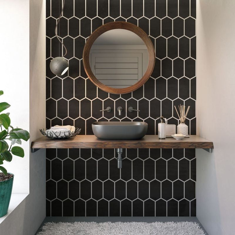 Casa si Gradina - Decoratiuni - DIY - Sabloane decorative pereti - Sablon Perete vopsire, tencuiala 900x600x0.7mm Elongated Hexagon Refolosibil, model MXSP7099 - Infinity.ro