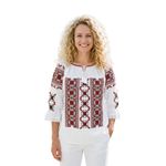 Fashion, accesorii si bijuterii - Femei - Imbracaminte femei - Camasi si bluze femei - Bluza dama M26 alb/rosu marimea S - Infinity.ro