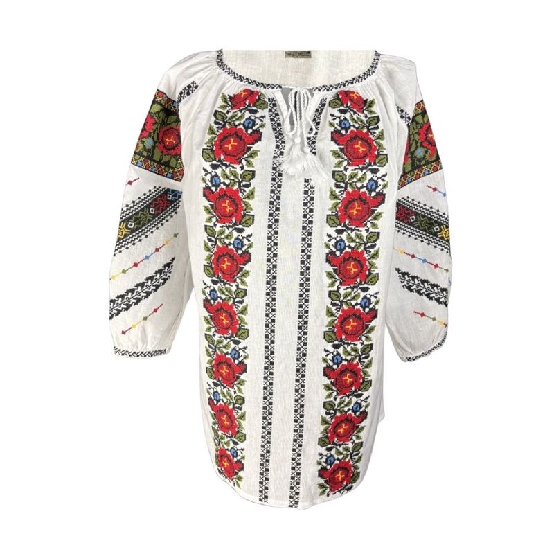 Fashion, accesorii si bijuterii - Femei - Imbracaminte femei - Camasi si bluze femei - Bluza dama M26 alb/albastru , marimea XL - Infinity.ro