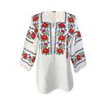 Fashion, accesorii si bijuterii - Femei - Imbracaminte femei - Camasi si bluze femei - Bluza dama M26 alb verde inchis marimea S - Infinity.ro