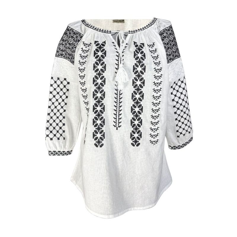 Fashion, accesorii si bijuterii - Femei - Imbracaminte femei - Camasi si bluze femei - Bluza dama M26 alb/negru marimea S - Infinity.ro