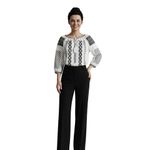 Fashion, accesorii si bijuterii - Femei - Imbracaminte femei - Camasi si bluze femei - Bluza dama M26 alb/negru , marimea XL - Infinity.ro