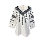 Fashion, accesorii si bijuterii - Femei - Imbracaminte femei - Camasi si bluze femei - Bluza dama M26 alb crystal/negru marimea S - Infinity.ro