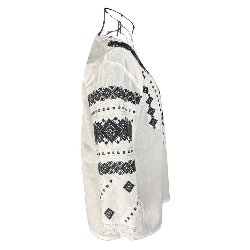 Fashion, accesorii si bijuterii - Femei - Imbracaminte femei - Camasi si bluze femei - Bluza dama M26 alb crystal/negru marimea S - Infinity.ro