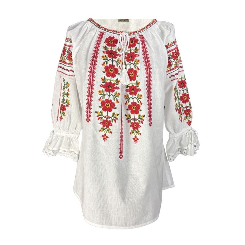 Fashion, accesorii si bijuterii - Femei - Imbracaminte femei - Camasi si bluze femei - Bluza dama M26 alb/galben , marimea 2XL - Infinity.ro