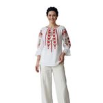 Fashion, accesorii si bijuterii - Femei - Imbracaminte femei - Camasi si bluze femei - Bluza dama M26 alb/galben , marimea L - Infinity.ro