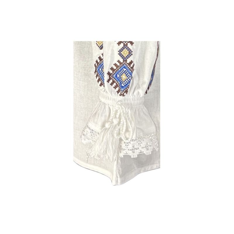 Fashion, accesorii si bijuterii - Femei - Imbracaminte femei - Camasi si bluze femei - Bluza dama M26 alb/maro marimea S - Infinity.ro