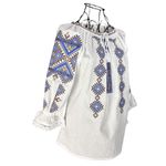 Fashion, accesorii si bijuterii - Femei - Imbracaminte femei - Camasi si bluze femei - Bluza dama M26 alb/maro marimea S - Infinity.ro