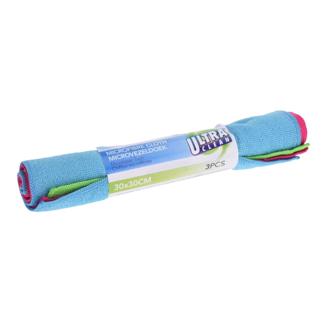 Lavete din microfibra Ultra Clean 30x30 cm – set 3 bucati, multicolor, curatare eficienta