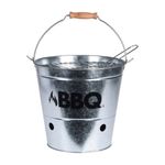 Casa si Gradina - Gradina si terasa - Gratare si accesorii - Accesorii gratare - Galeata gratar BBQ din zinc Ø26 cm, portabila, cu gratar si maner, ideala pentru camping si picnic - Infinity.ro