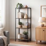 Casa si Gradina - Mobilier - Biblioteci si rafturi - Etajere - Etajera pentru depozitare, cu 3 polite din MDF si structura metalica, 45x30x130 cm - Infinity.ro