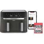 Electronice si Electrocasnice - Electrocasnice bucatarie - Aparate de gatit & desert - Friteuze - Friteuza dubla cu aer cald Tefal Dual Easy Fry & Grill air fryer EY905B10, 2700 W, capacitate 8.3 L - Infinity.ro