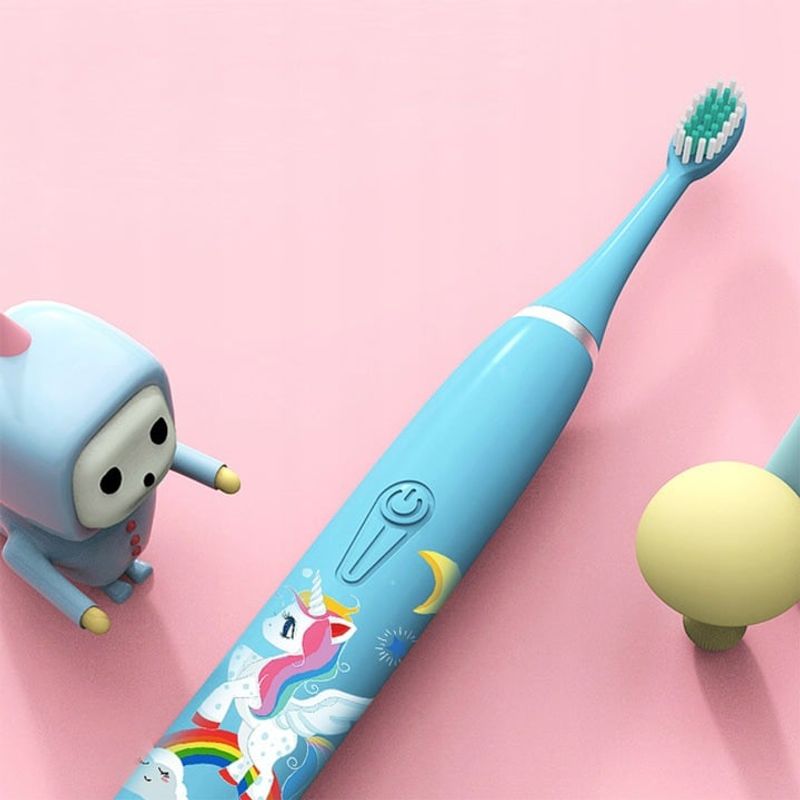 Ingrijire personala si Cosmetice - Igiena dentara - Periute de dinti electrice - Periuta electrica reincarcabila sonica WhySmile Copii, 32000 miscari/minut, 4 moduri de curatatare - Infinity.ro