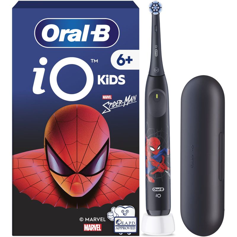 Ingrijire personala si Cosmetice - Igiena dentara - Periute de dinti electrice - Periuta de dinti electrica Oral-B iO Kids Marvel Spiderman, 1 capat de periaj, 1 trusa de calatorie - Infinity.ro