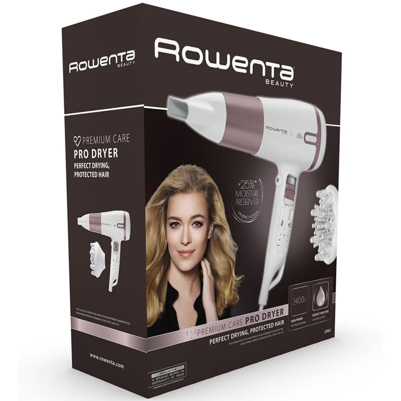 Ingrijire personala si Cosmetice - Aparate & accesorii ingrijire personala - Hair styling - Uscatoare de par - Uscator de par Rowenta Pro Respect Premium Care CV7461F0, 2400 W, difuzor activ, functie ionizare - Infinity.ro
