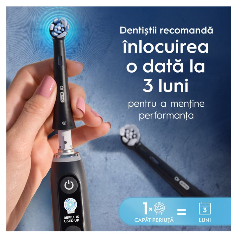 Ingrijire personala si Cosmetice - Igiena dentara - Rezerve si accesorii - Rezerve periuta de dinti electrica Oral-B iO Ultimate Clean, compatibile doar cu seria iO, Negru, 8 buc - Infinity.ro