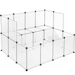 Petshop - Accesorii petshop - Culcusuri si custi - Tarcuri si colivii - Tarc animale mici rozatoare plastic modular diy, 143x108x92 cm, panouri transparente, alb - Infinity.ro