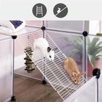 Petshop - Accesorii petshop - Culcusuri si custi - Tarcuri si colivii - Tarc animale mici rozatoare plastic modular diy, 143x108x92 cm, panouri transparente, alb - Infinity.ro