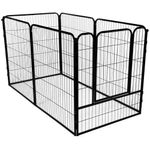 Petshop - Accesorii petshop - Culcusuri si custi - Tarcuri si colivii - Tarc animale companie fier configurabil usa acces 4xl, 184x100x93 cm, pliabil, negru - Infinity.ro