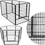 Petshop - Accesorii petshop - Culcusuri si custi - Tarcuri si colivii - Tarc animale companie fier configurabil usa acces 4xl, 184x100x93 cm, pliabil, negru - Infinity.ro