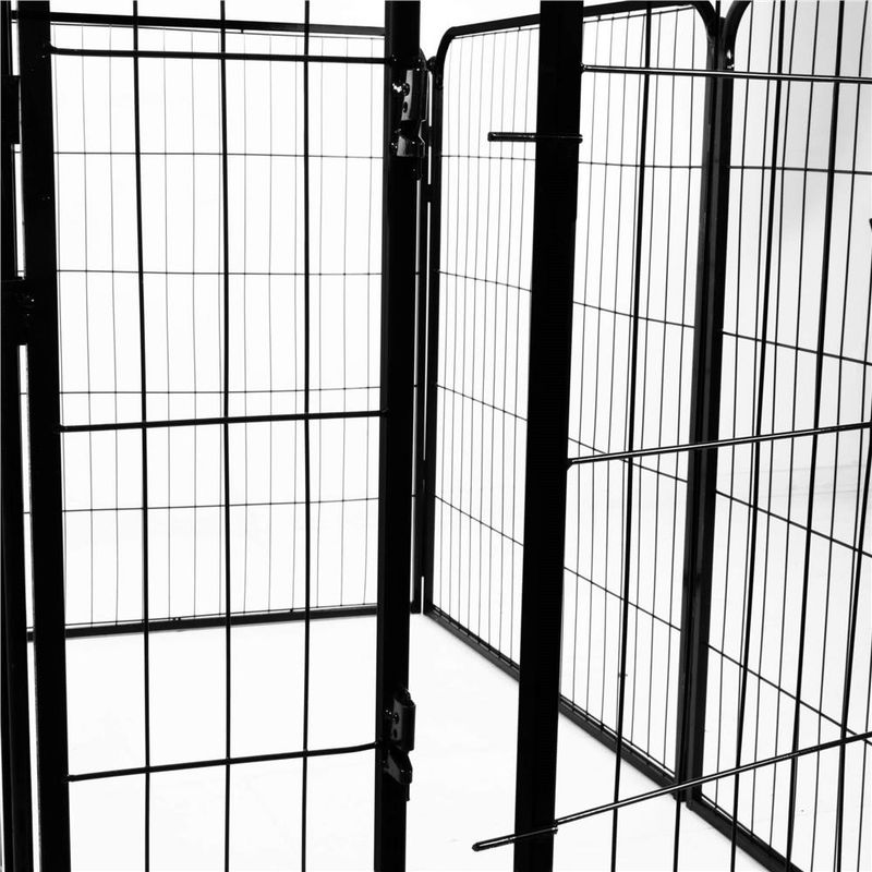 Petshop - Accesorii petshop - Culcusuri si custi - Tarcuri si colivii - Tarc animale companie fier configurabil usa acces 4xl, 184x100x93 cm, pliabil, negru - Infinity.ro