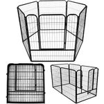 Petshop - Accesorii petshop - Culcusuri si custi - Tarcuri si colivii - Tarc animale companie fier configurabil usa acces 4xl, 184x100x93 cm, pliabil, negru - Infinity.ro
