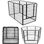 Petshop - Accesorii petshop - Culcusuri si custi - Tarcuri si colivii - Tarc animale companie fier configurabil usa acces 4xl, 184x100x93 cm, pliabil, negru - Infinity.ro