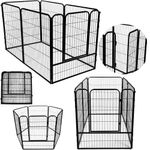 Petshop - Accesorii petshop - Culcusuri si custi - Tarcuri si colivii - Tarc animale companie fier configurabil usa acces 4xl, 184x100x93 cm, pliabil, negru - Infinity.ro