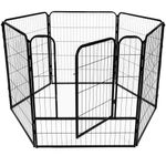 Petshop - Accesorii petshop - Culcusuri si custi - Tarcuri si colivii - Tarc animale companie fier configurabil usa acces 4xl, 184x100x93 cm, pliabil, negru - Infinity.ro