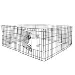 Petshop - Accesorii petshop - Culcusuri si custi - Tarcuri si colivii - Tarc animale companie fier configurabil usa acces xxl, 120x120x60 cm, pliabil, negru - Infinity.ro
