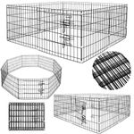 Petshop - Accesorii petshop - Culcusuri si custi - Tarcuri si colivii - Tarc animale companie fier configurabil usa acces xxl, 120x120x60 cm, pliabil, negru - Infinity.ro