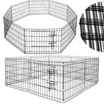 Petshop - Accesorii petshop - Culcusuri si custi - Tarcuri si colivii - Tarc animale companie fier configurabil usa acces xxl, 120x120x60 cm, pliabil, negru - Infinity.ro