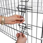 Petshop - Accesorii petshop - Culcusuri si custi - Tarcuri si colivii - Tarc animale companie fier configurabil usa acces xxl, 120x120x60 cm, pliabil, negru - Infinity.ro