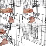 Petshop - Accesorii petshop - Culcusuri si custi - Tarcuri si colivii - Tarc animale companie fier configurabil usa acces xxl, 120x120x60 cm, pliabil, negru - Infinity.ro