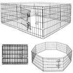 Petshop - Accesorii petshop - Culcusuri si custi - Tarcuri si colivii - Tarc animale companie fier configurabil usa acces xxl, 120x120x60 cm, pliabil, negru - Infinity.ro