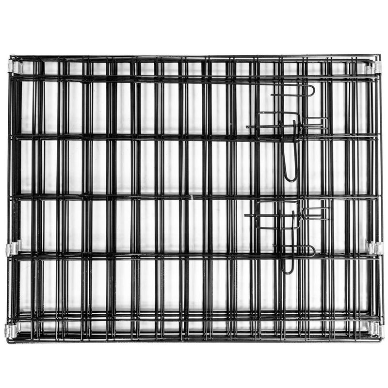 Petshop - Accesorii petshop - Culcusuri si custi - Tarcuri si colivii - Tarc animale companie fier configurabil usa acces xxl, 120x120x60 cm, pliabil, negru - Infinity.ro