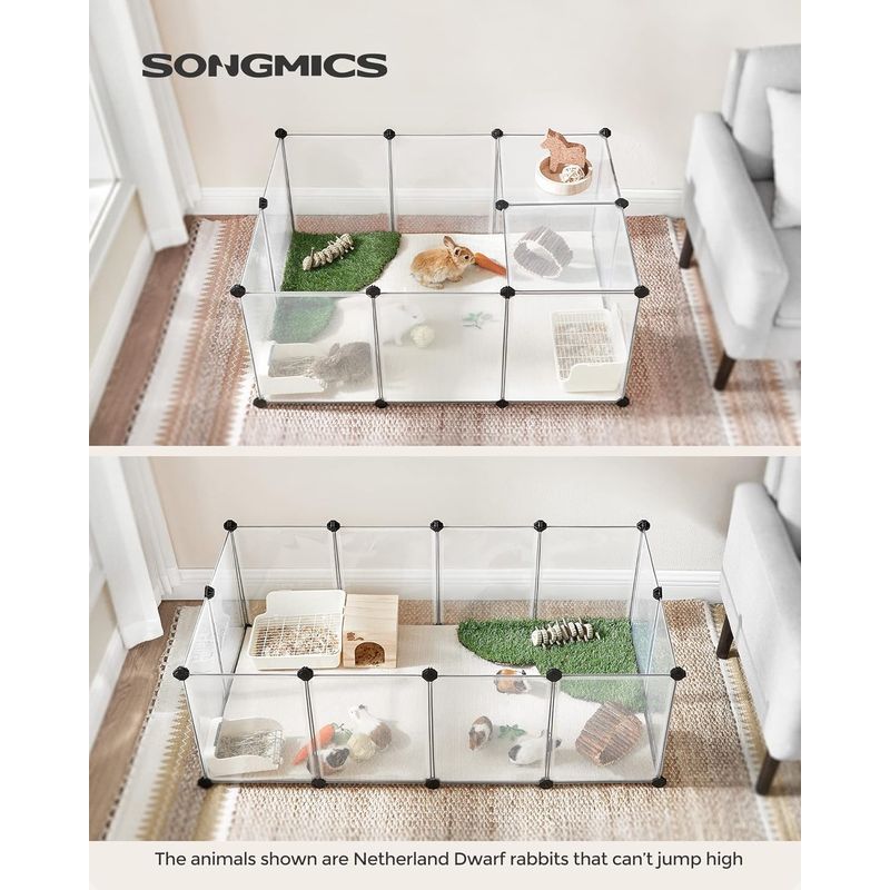 Petshop - Accesorii petshop - Culcusuri si custi - Tarcuri si colivii - Tarc pentru animale mici rozatoare, din plastic, modulara, 125x63x42 cm, alb - Infinity.ro