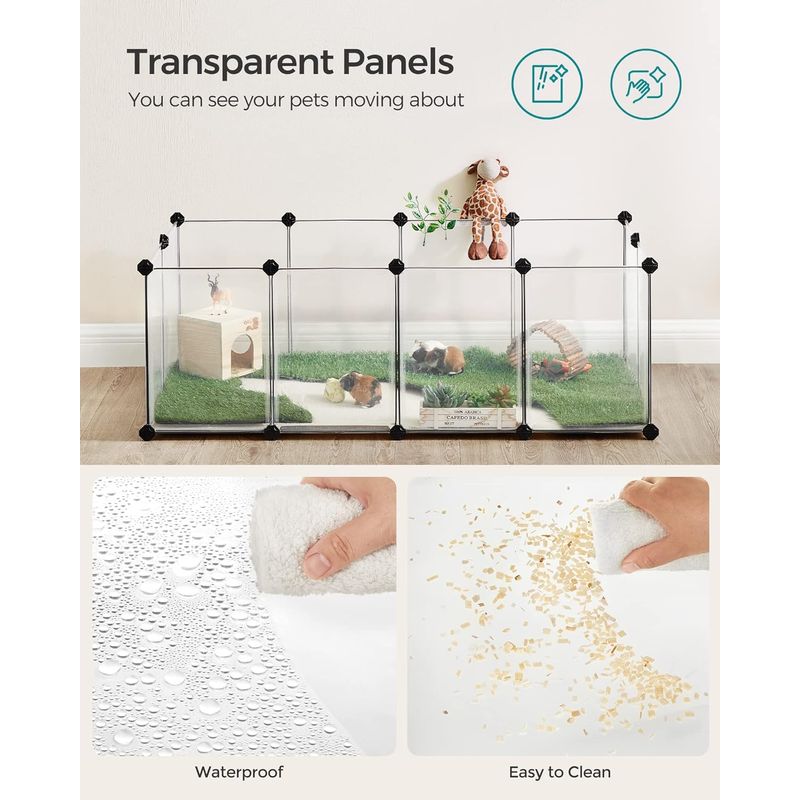 Petshop - Accesorii petshop - Culcusuri si custi - Tarcuri si colivii - Tarc pentru animale mici rozatoare, din plastic, modulara, 125x63x42 cm, alb - Infinity.ro