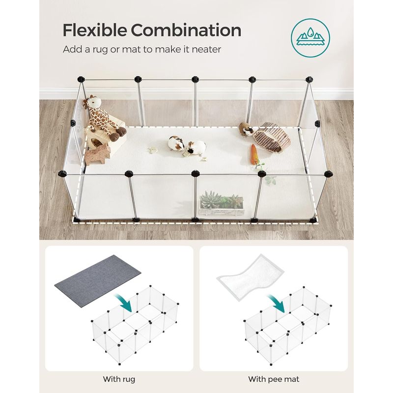 Petshop - Accesorii petshop - Culcusuri si custi - Tarcuri si colivii - Tarc pentru animale mici rozatoare, din plastic, modulara, 125x63x42 cm, alb - Infinity.ro