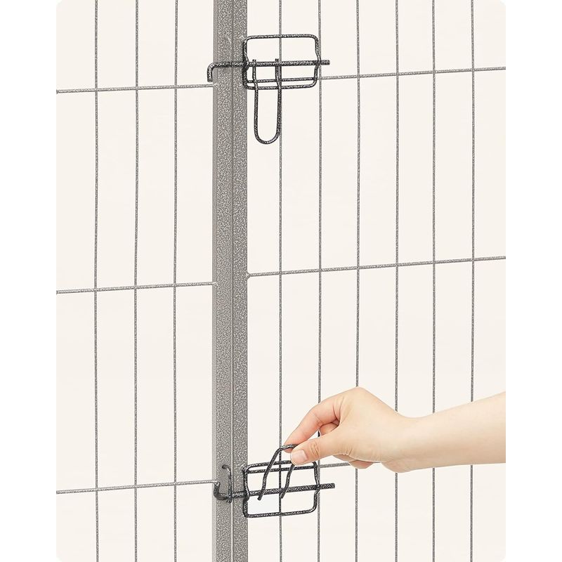 Petshop - Accesorii petshop - Culcusuri si custi - Tarcuri si colivii - Tarc panouri fier caini talie foarte mare cu usa, 157x157x100 cm, pliabil, gri - Infinity.ro