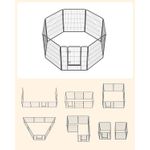 Petshop - Accesorii petshop - Culcusuri si custi - Tarcuri si colivii - Tarc panouri fier caini talie foarte mare cu usa, 157x157x100 cm, pliabil, gri - Infinity.ro