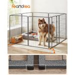 Petshop - Accesorii petshop - Culcusuri si custi - Tarcuri si colivii - Tarc panouri fier caini talie foarte mare cu usa, 157x157x100 cm, pliabil, gri - Infinity.ro